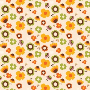 70s Wild Flowers Beige