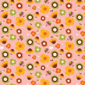 70s Wild Flowers Pink