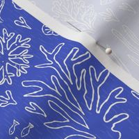 medium// Coral Reef Wedding Seahorses Starfishes Blue Tint Background