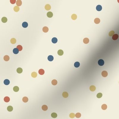 Fun bright simple confetti polka dots in earth tones - medium