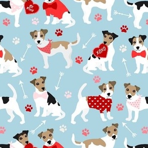 Valentine's Day Jack Russell Terrier Dogs Blue