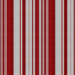 linen uneven stripe red and silver