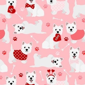 Valentine's Day Westie Dogs Pink