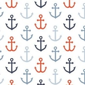 (small scale) anchors - nautical - blue/red - LAD23