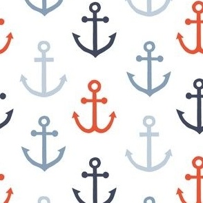 anchors - nautical - blue/red - LAD23