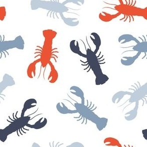lobsters - multi blue/red - nautical - LAD23