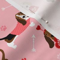 Valentine's Day Basset Hound Dogs Pink