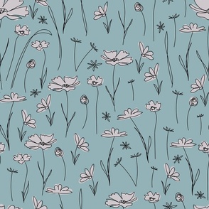 wildflowers blue and taupe