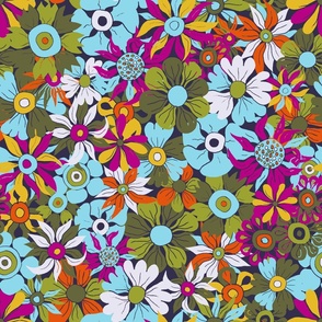 Maximalist Floral Pattern Night Colors