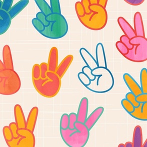 Rainbow Colored Peace Hand Sign