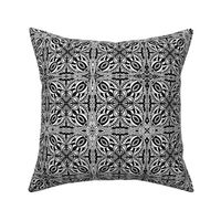 Intricate floral geometric black and white