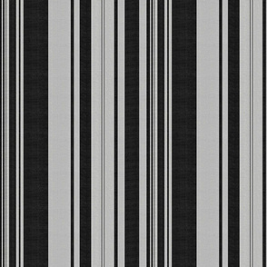 Linen uneven stripe black and white