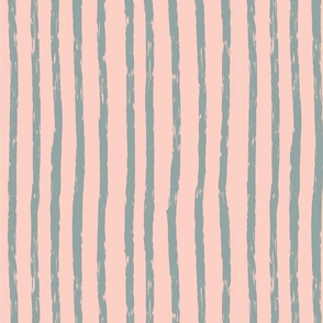 Large -  Striped Coral pink, off white  and Gray Hygge Christmas