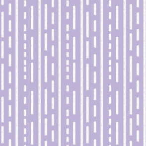 White Dash Stripes on Lilac