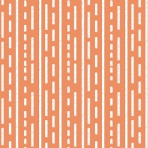 White Dash Stripes on Peach