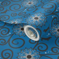 Polka Basset Floral (Blue)