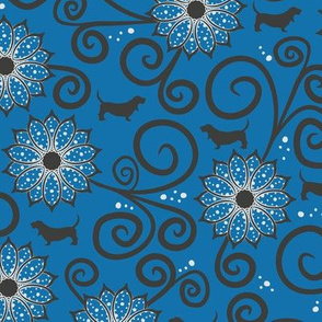 Polka Basset Floral (Blue)