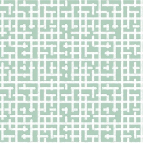 White Brushed Labyrinth on Mint