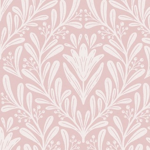 Delicate Elegance - floral diamond pattern with leaves and berries 