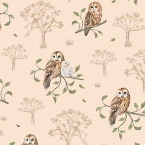Tawny Owls (Beige)