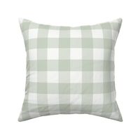 1.5" Gingham: Soft Sage Green Gingham, Medium Check, Buffalo Plaid