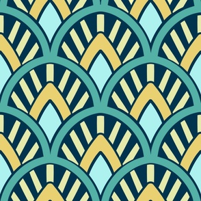 Mandala with a Wide Leaf Batik Pattern Gráfico por