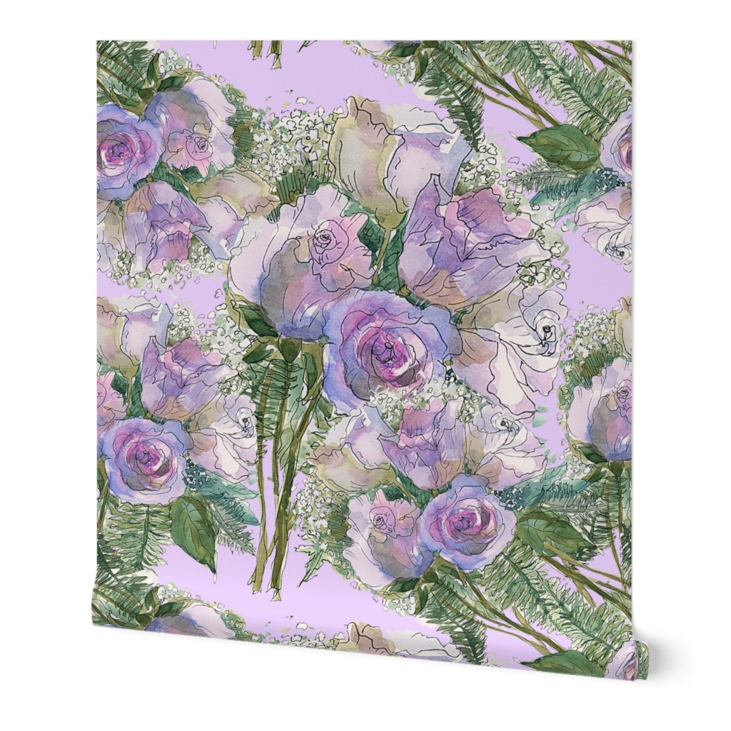 Purple wedding roses jumbo