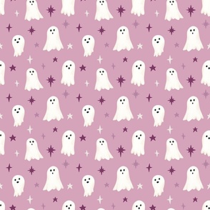 Little Ghosts and Halloween Sparkles on Purple 6 inch