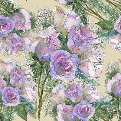 Shabby vintage lavender violet watercolor floral Wrapping Paper by