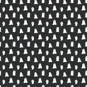Black and White Ornate Little Ghosts Gothic Halloween 3 inch