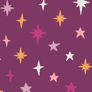 Purple Halloween Stars and Sparkles 24 inch