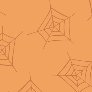 Orange Halloween Spider Webs 24 inch