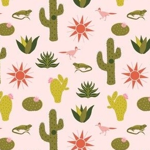 Desert Sun Cactus Garden, Sunset Pink