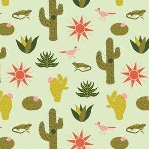 Desert Sun Cactus Garden, Soft Green