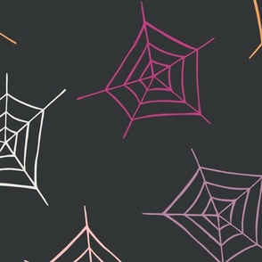 Colorful Halloween Spider Webs 24 inch