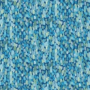 Into Azure Blue - Beach Cottage Lake House Mediterranean surf fabric small