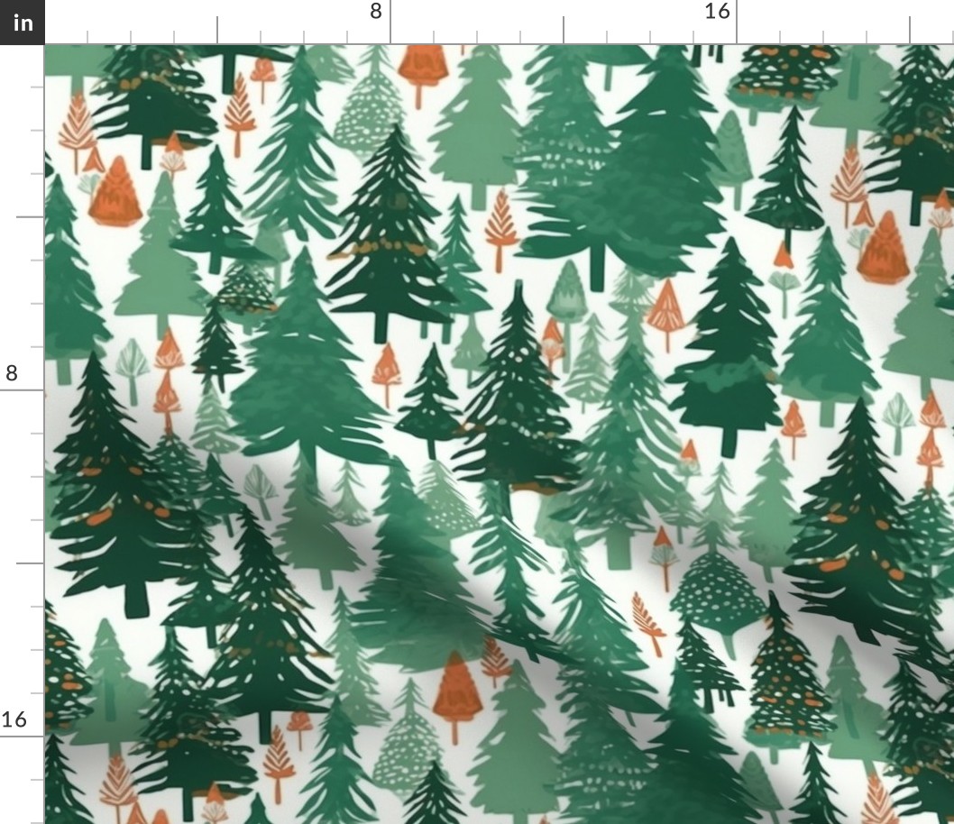 evergreen trees in the forest