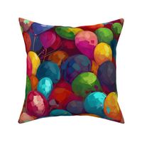 impasto balloons at a party