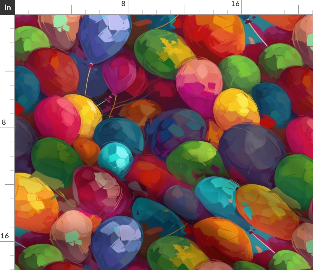 impasto balloons at a party