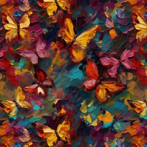 impasto butterflies texture