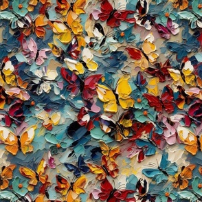 texture impasto butterflies