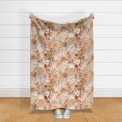 Abstract Impressionist floral dusty pink 