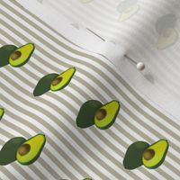 avocado dot - taupe stripe