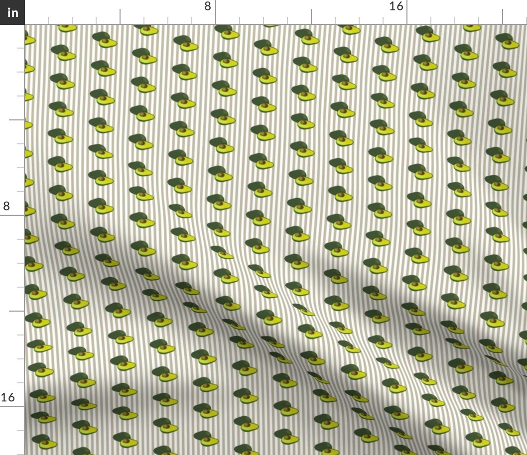 avocado dot - taupe stripe