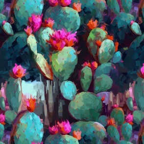 texture impasto cactus