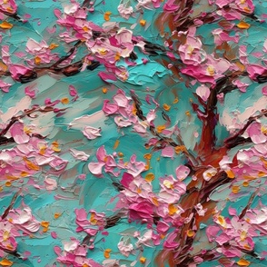impasto cherry blossoms 