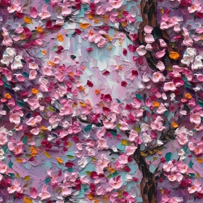 impasto cherry blossoms texture