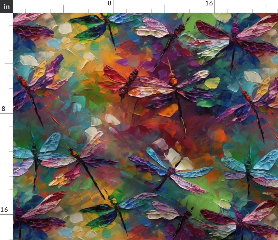 impressionism impasto dragonflies 
