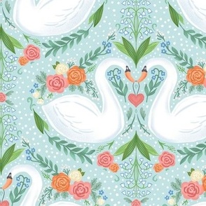 Swan Love Story mint large