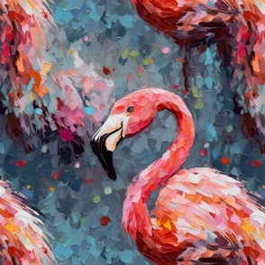 impasto flamingo texture